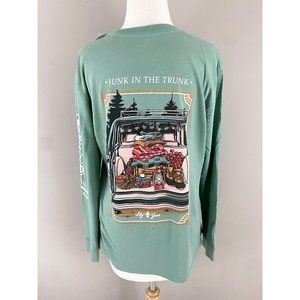 Lily Grace Green Long Sleeve Junk In The Trunk Fall Camping Truck Tee NEW Small